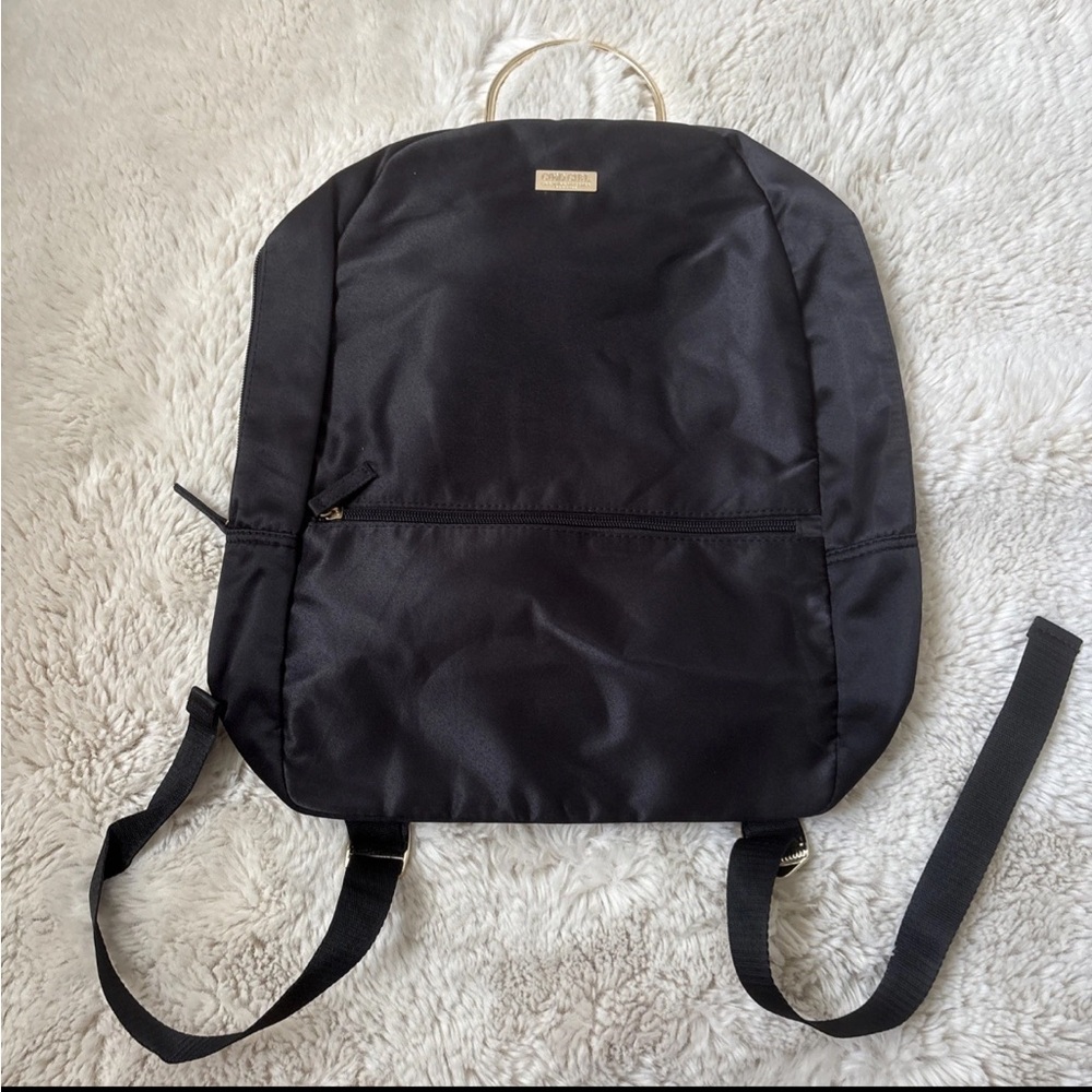 Good Girl CH Black Satin Backpack With Gold Handle